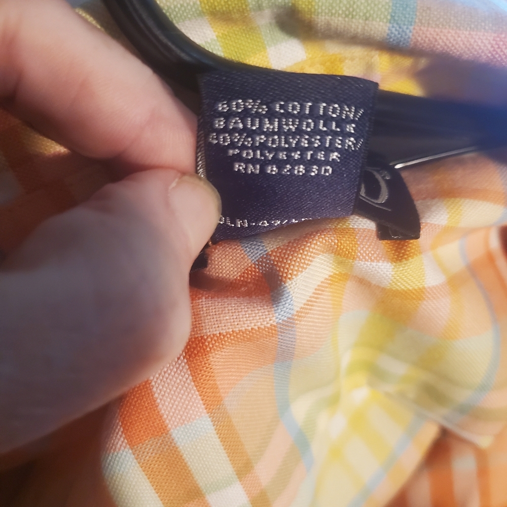 LAND'S END Long-Sleeve, Button Down Shirt Plaid Pattern Woman M (10-12) EUC - Picture 11 of 11